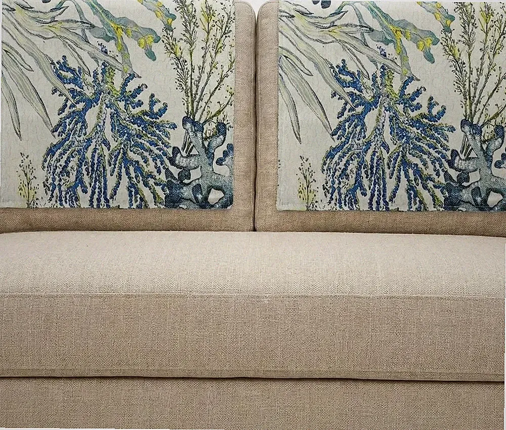 2 Pieces Headrest Protector Covers for Recliner Chair with Plant Print Linen Cha