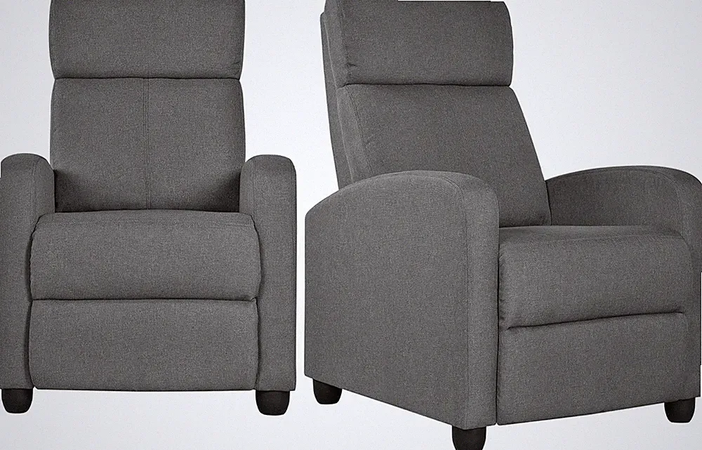 2-Seat Fabric Pushback Recliner Chair Living Room Chair with Thick Seat Cushion