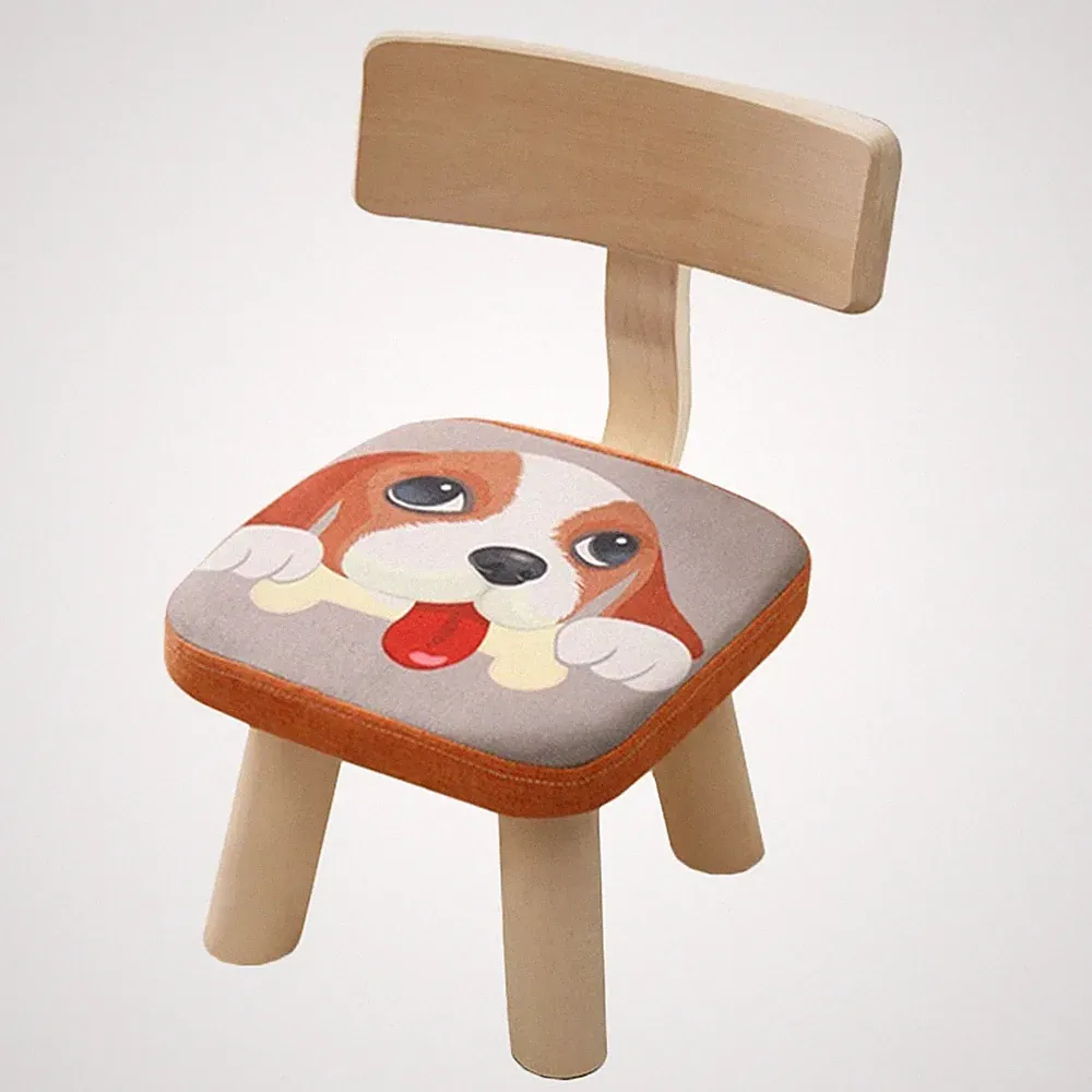 Cute Cartoon Children's Stool Kid Lounge Chair Back for Toddler Stools
