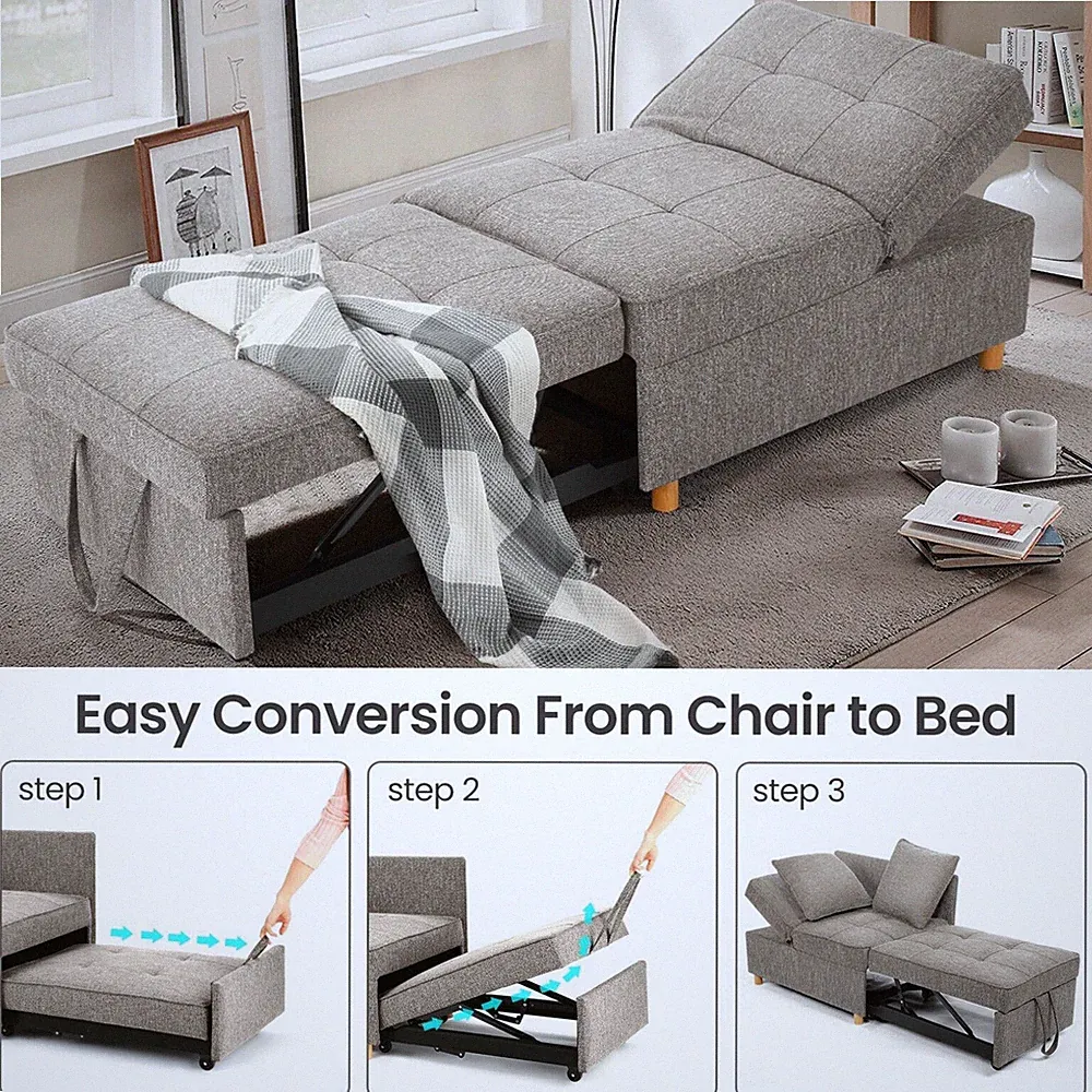⭐Folding Ottoman Sofa Bed Convertible Chair 4-in-1 Multi-Function Sleeper Sofa_⭐