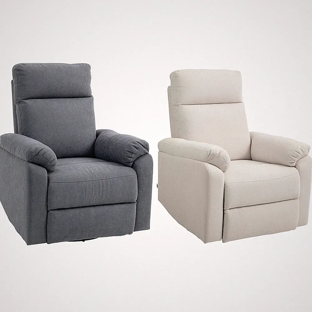 HOMCOM Wide Swivel Rocker Recliner, Reclining Sofa with Pocket Spring