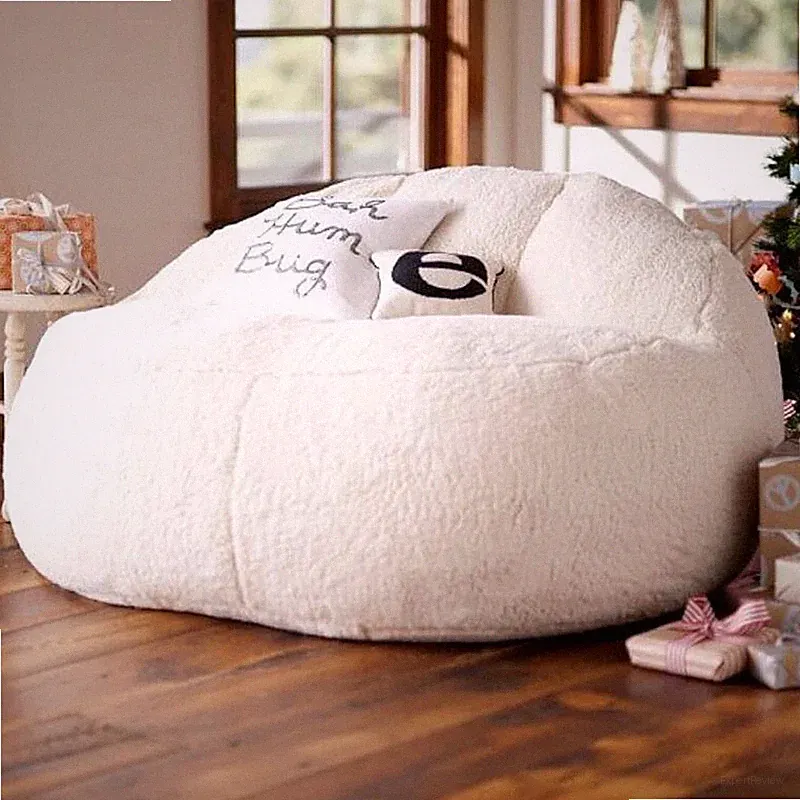 Large Lazy BeanBag Sofas Cover Chairs without Filler Linen Cloth Lounger