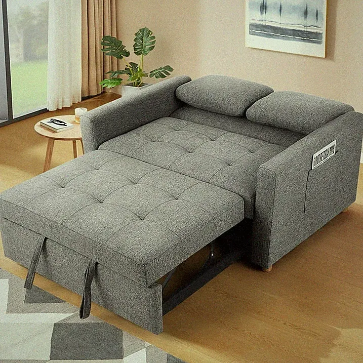 Modern Convertible Comfy Sleeper Sofa 3-in-1 Pull Out Bed Sofa Loveseat Couch US