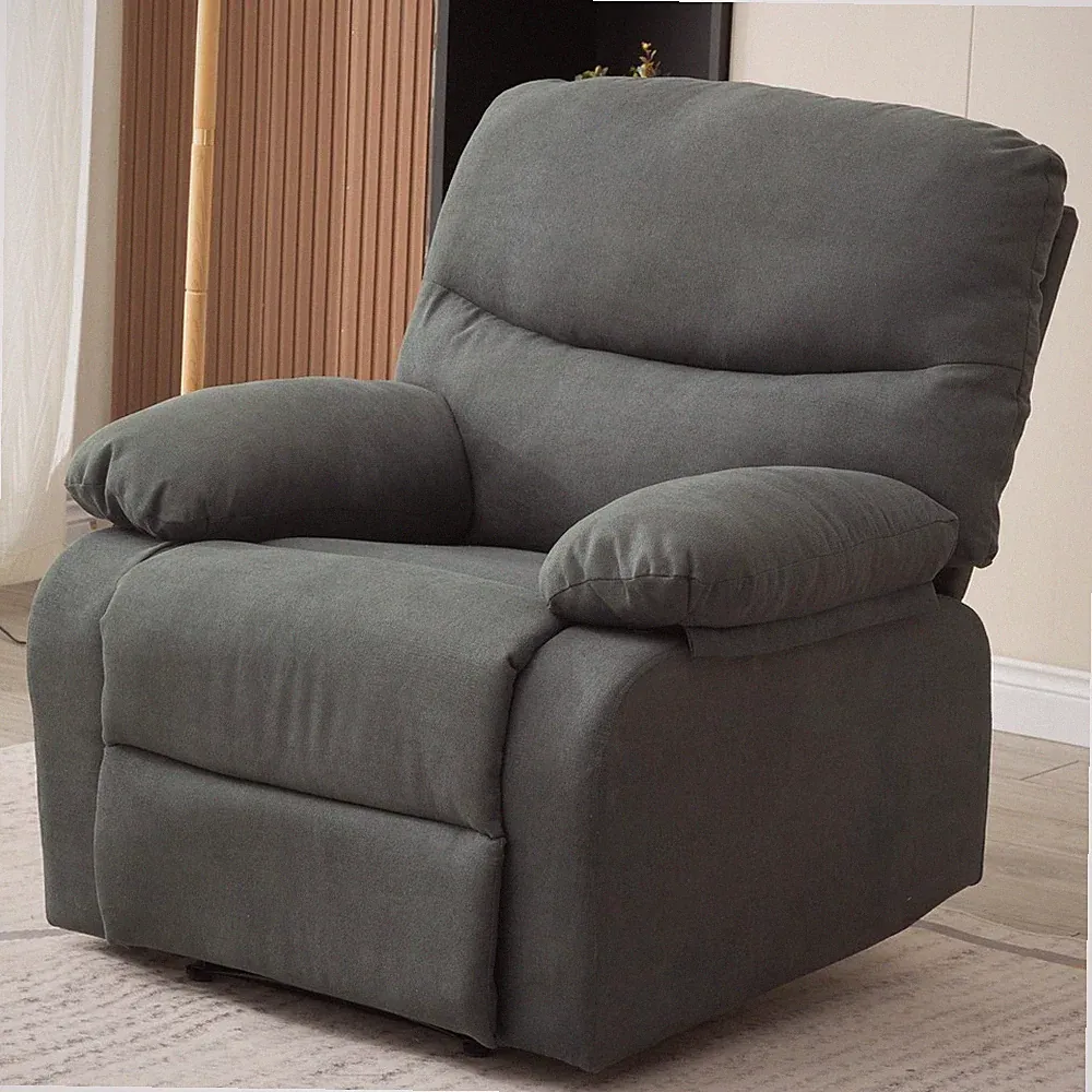 Panana Upholstered Linen Fabric Manual Recliner Sofa Chair Lounge Home 2 Colors