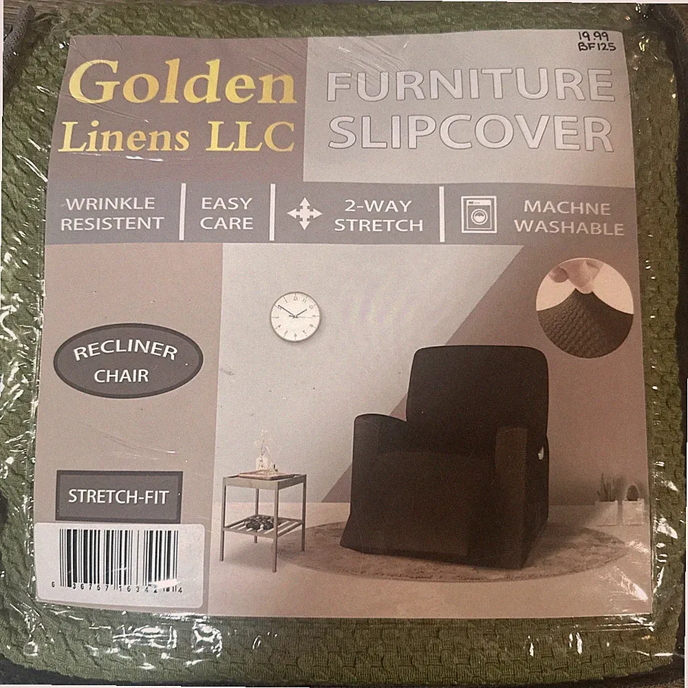 Recliner Slipcover Stretch Fit Machine Washable Golden Linens LLC Sage Green