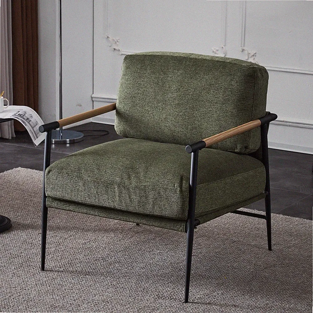 Recliner with Backrest Features high-resilience breathable foam padding